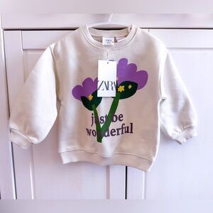 NWT! Zara BabyGirl “just be wonderful” Sweatshirt - 18/24 months